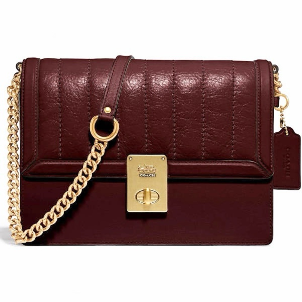 Coach Hutton Convertible Shoulder Crossbody Bag in Burgundy